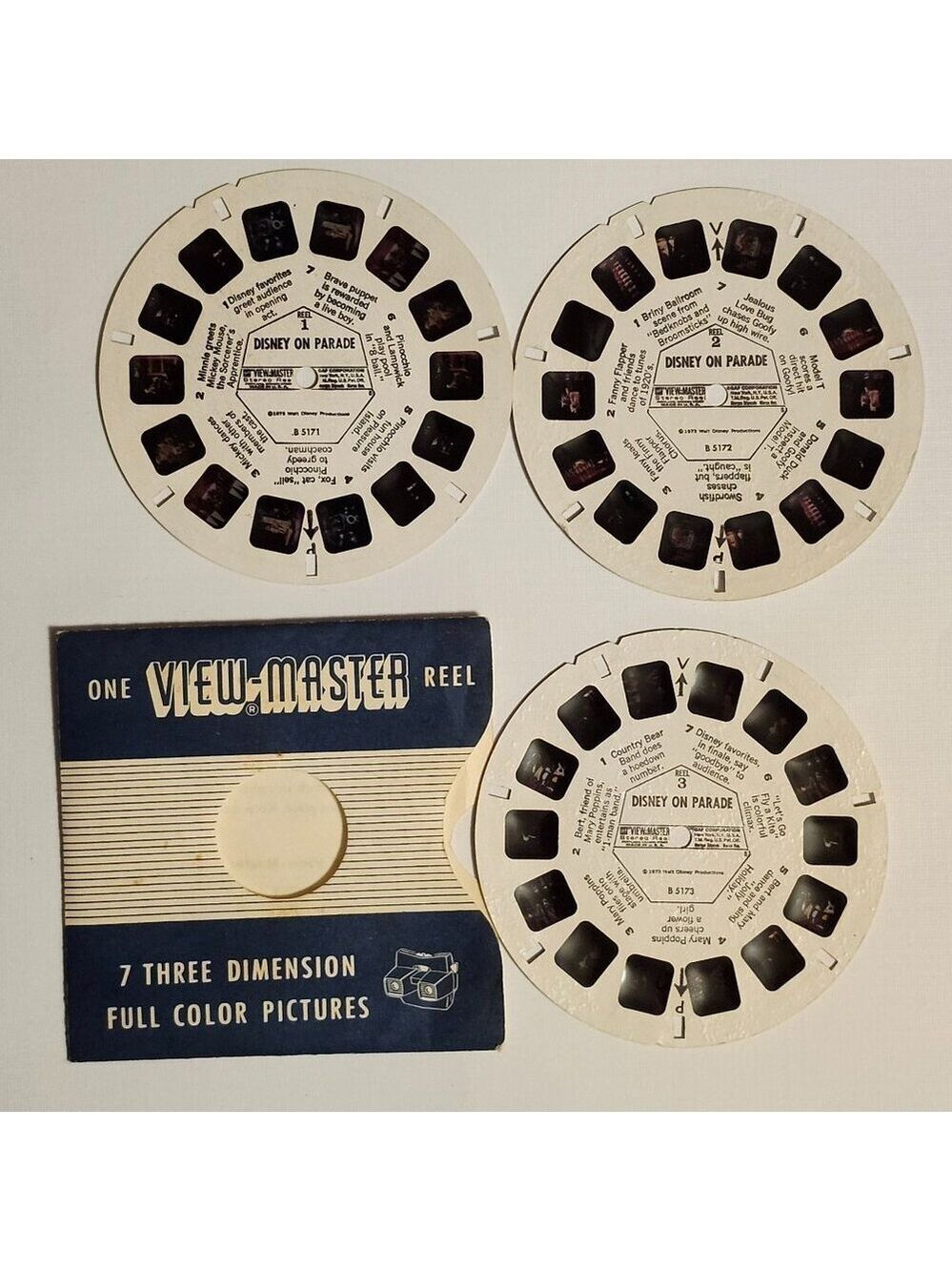 VINTAGE Walt Disney DISNEY ON PARADE View Master Reels 1973 Lot of 3